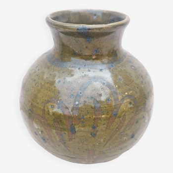 Ventrus vase in glazed stoneware Morvan vintage