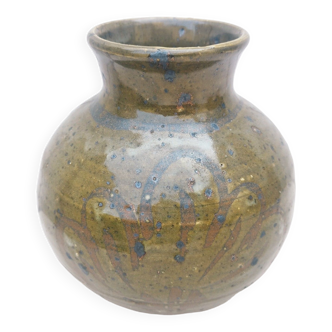 Vase ventru en grès émaillé Morvan vintage