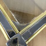 Chrome and smoked glass coffee table with double top from the 1970s.