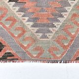 5x9 Red & Brown Tribal Kilim Rug 157x279Cm