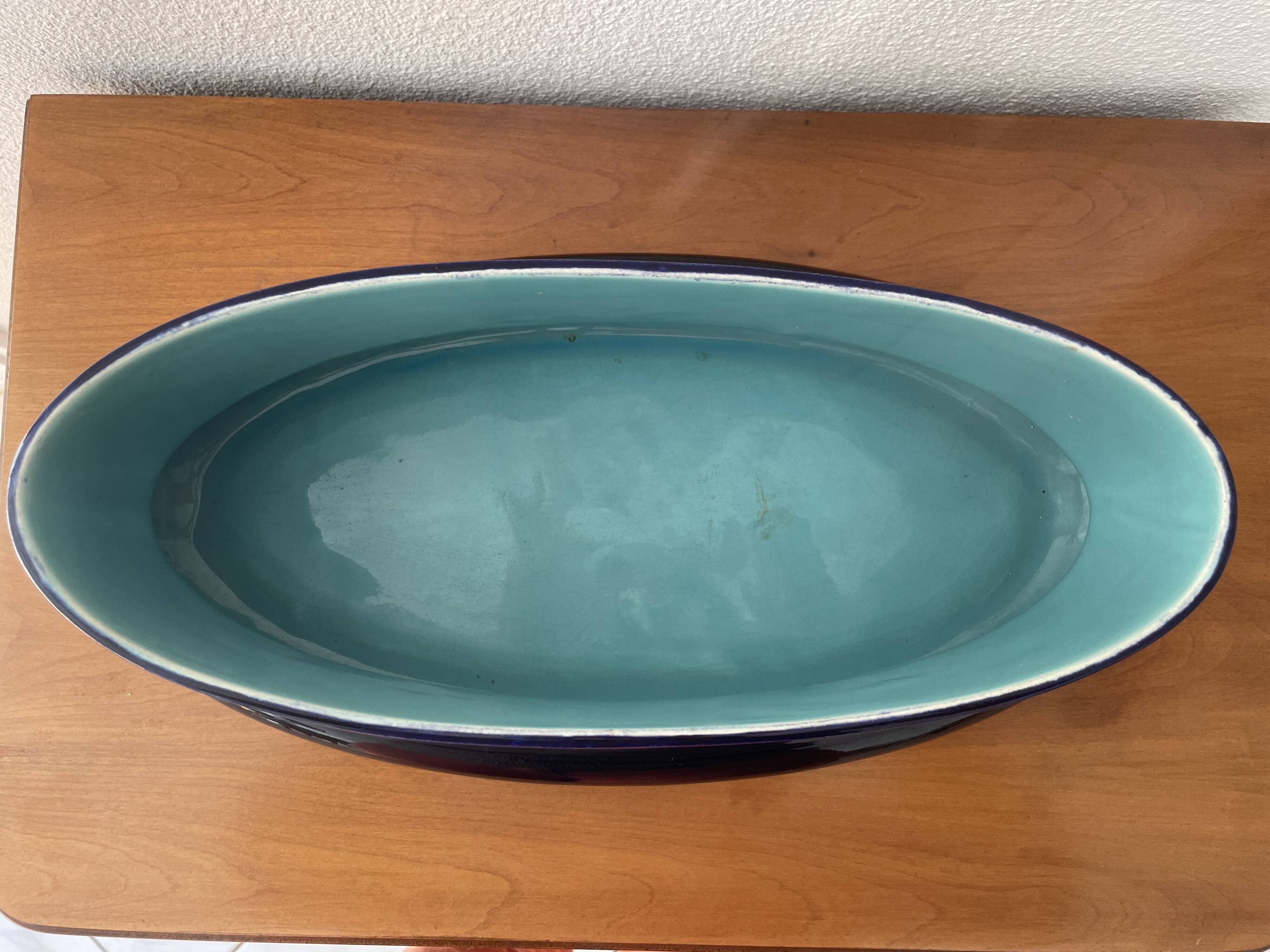 Art Nouveau style planter, Sarreguemines ceramic