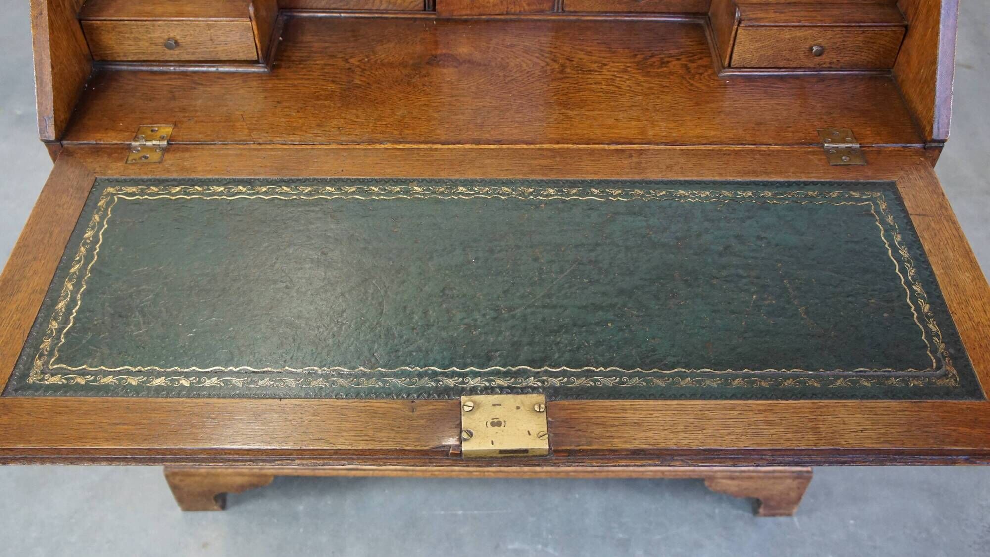 Large antique English oak secretaire from the 18th century