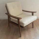 Scandinavian teak armchair, yearned 50/60, restored