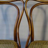 2 Bistro chairs No. 55- 3/4 by Kohn, circa 1905, caned