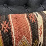 Coussin rayé fait main