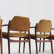 Vintage Danish teak dining room chairs model 62a by Arne Vodder for Sibast