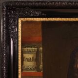Peinture ancienne portrait "La veuve du pharmacien de Trente"