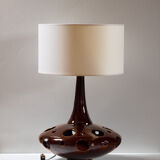 Lamp "flying saucer" space age ceramic Brown