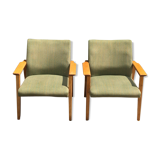 Set of 2 vintage Scandinavian style armchairs