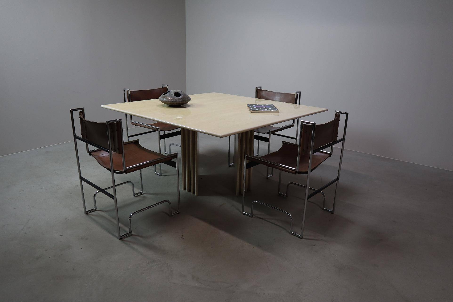 Travertine dining table, Italy 1960s