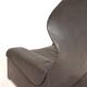 Fauteuil en cuir Saporiti Vela Alta avec pouf par Giovanni Offredi