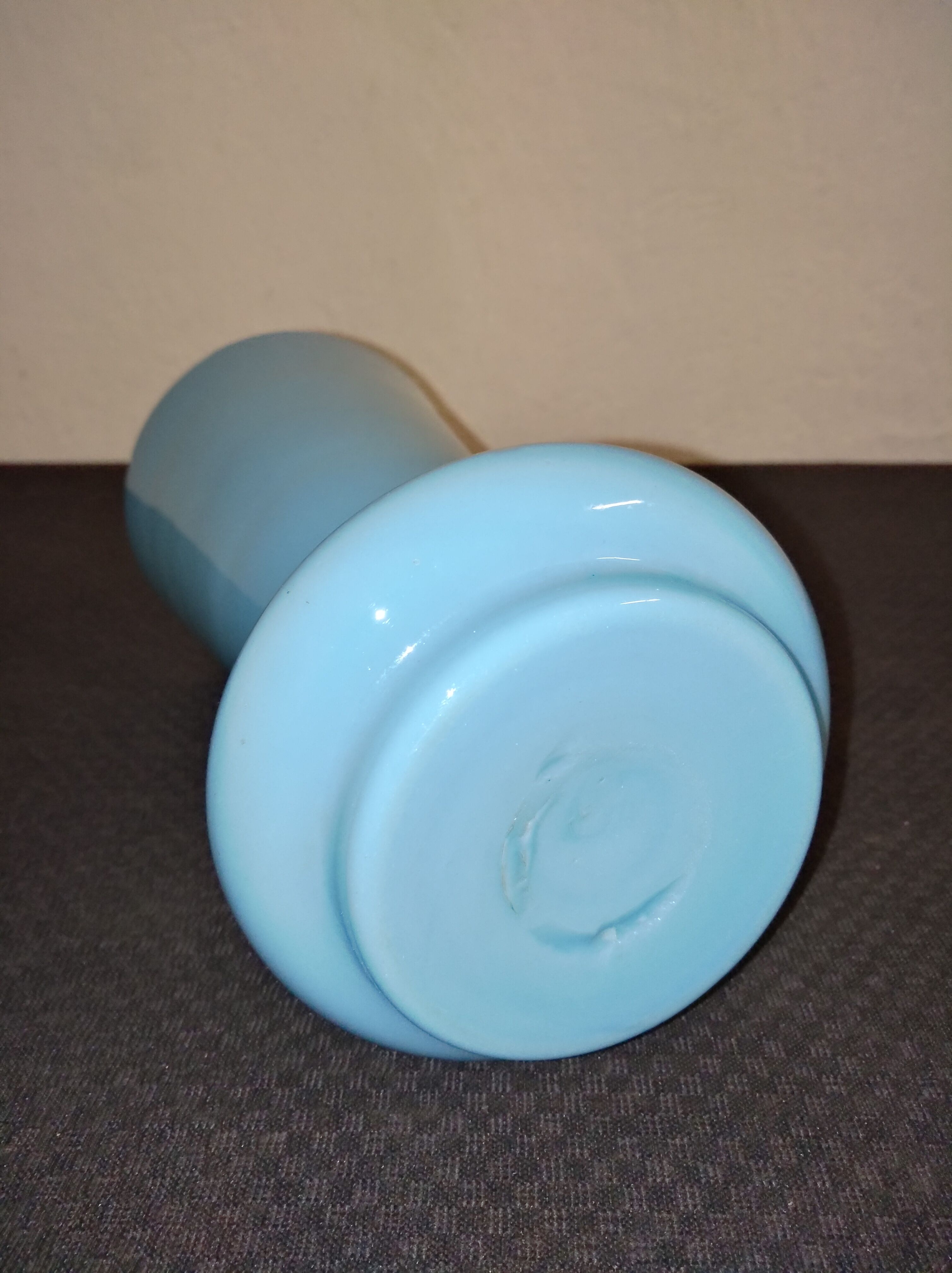 Vintage vase in blue opaline