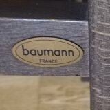 Paire de fauteuils Baumann en hêtre teinté modèle "Argos"