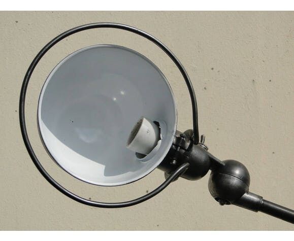 Vintage Jielde Floor Lamp Double Graphite Industrial 4 arms by Jean Louis Domecq France 1960