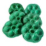 6 Sarreguemines slurry oyster plates