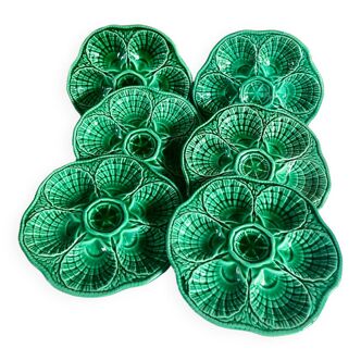 6 assiettes à huîtres barbotine Sarreguemines
