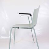 Set Of 6 Pato Chairs Lacquered In Blue With Black Armrests By Hee Willing & Ludvik For Fritz Hansen
