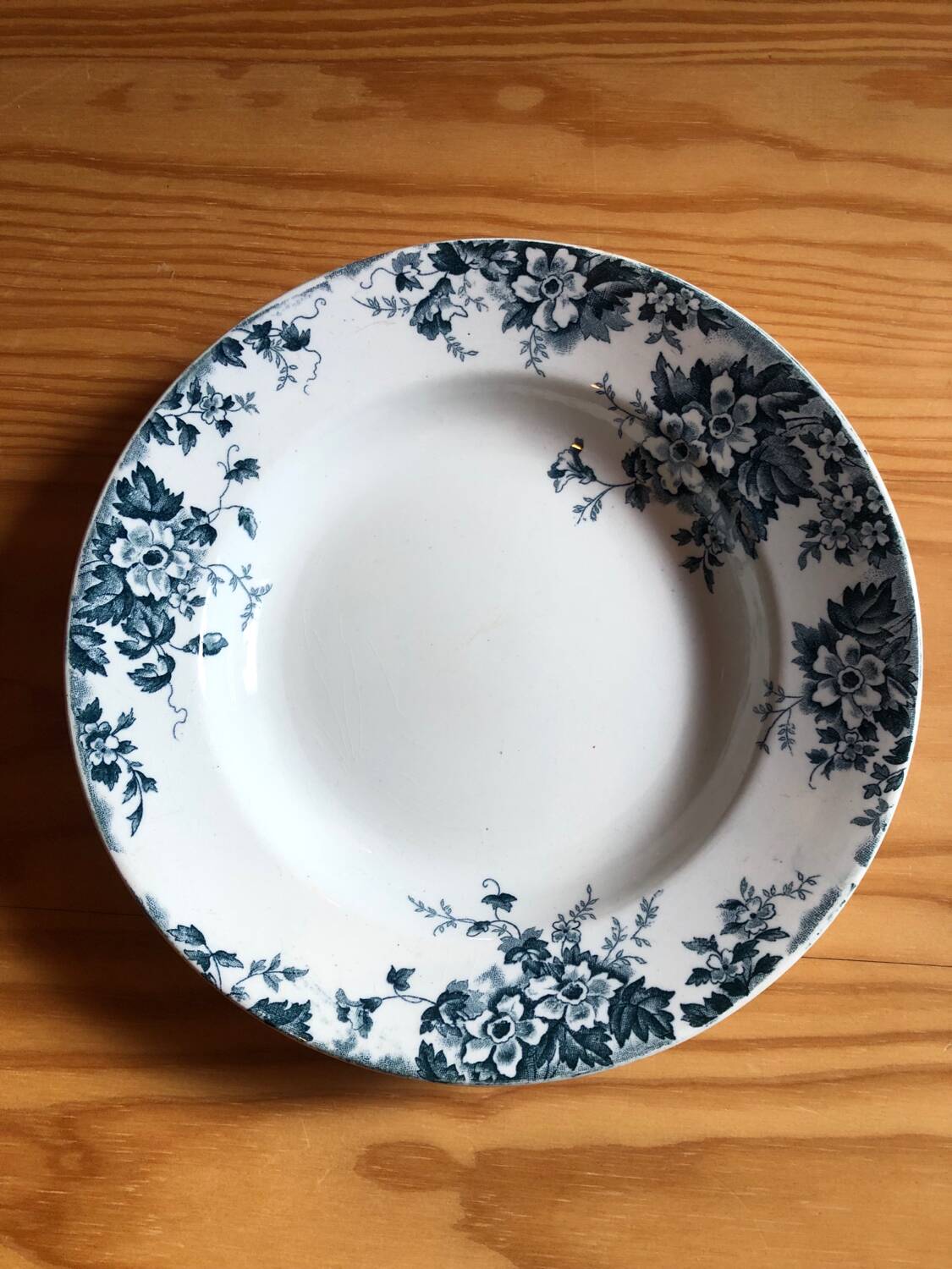 Deep ironstone plate from Saint Amand and Hamage