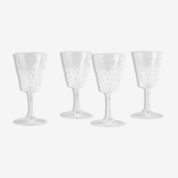 4 crystal liquor glasses