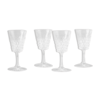 4 crystal liquor glasses