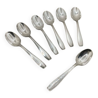 Set of 6 small CHRISTOFLE ATLAS model spoons in silver-plated metal