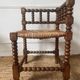 Chaise coin du feu bois et paille
