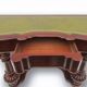 Mahogany and green leather console, 1860-70