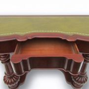 Mahogany and green leather console, 1860-70