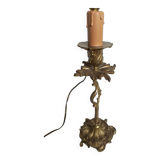 Old small bronze lamp in Louis XV / Rocaille style in working order