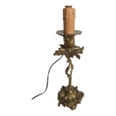 Old small bronze lamp in Louis XV / Rocaille style in working order