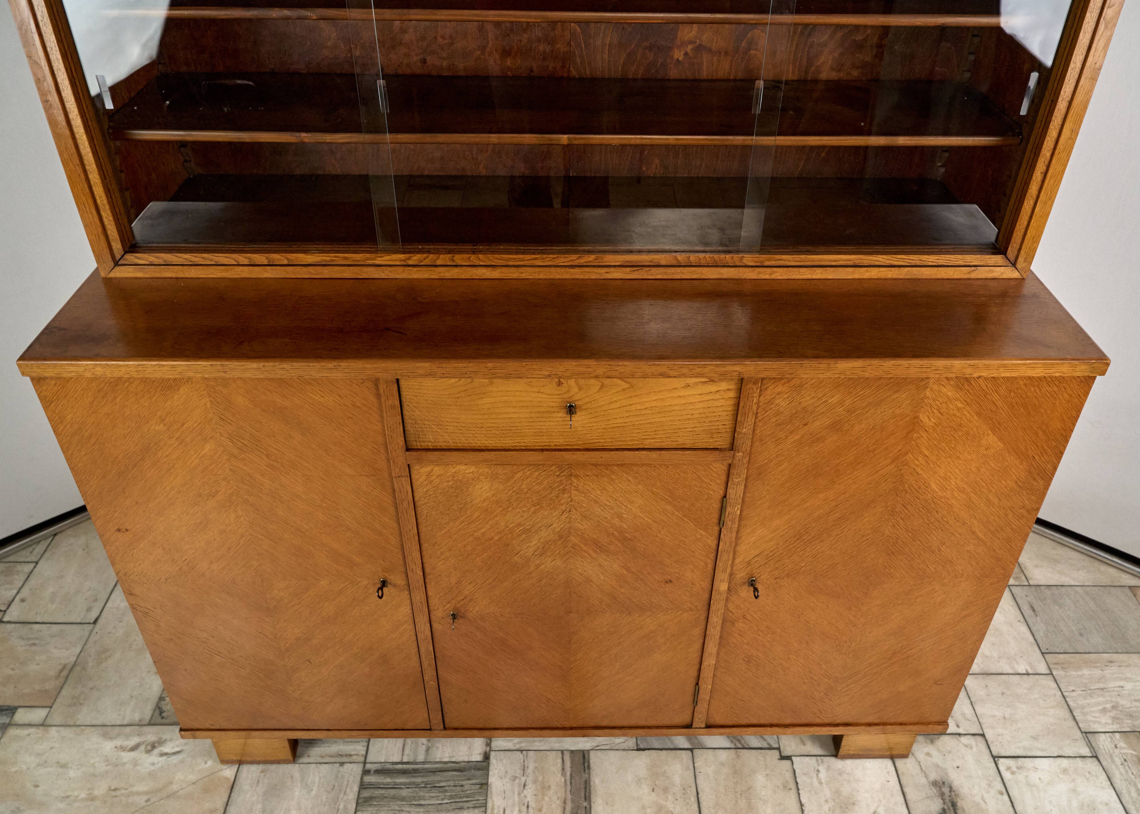 Vintage Wooden Credenza, 1930s, Czechoslovakia