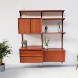 Scandinavian modular shelf in royal teak system by Poul Cadovius