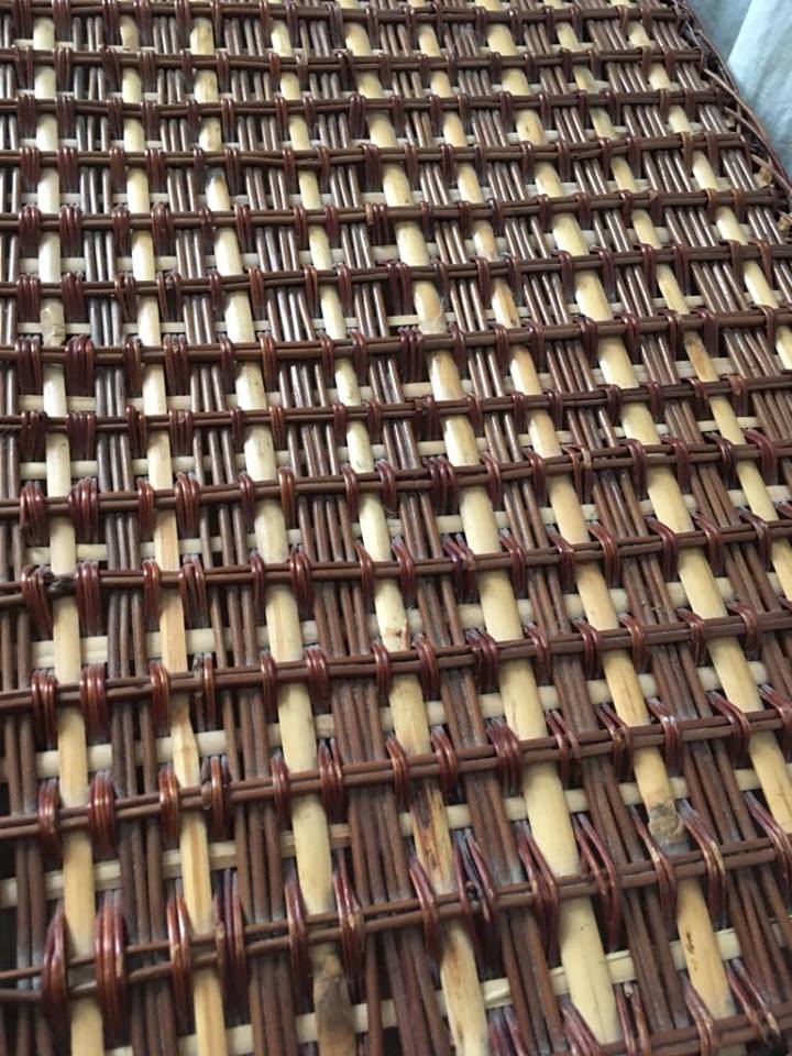 Two tone wicker suitcase