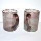 Set of 2 vintage cups in pink bubbled glass - Glasses Blown glass CHOPPY Biot?