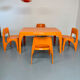 Table and 4 dining chairs designed by Preben Fabricius, Interplast, 1970s.