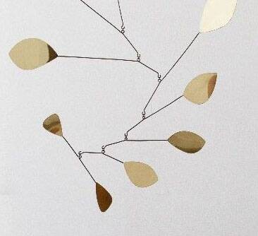 Large brass petal mobile