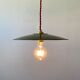 Pair of old green enamelled suspensions