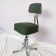 Chaise pivotante en skaï vert et acier chromé, Pullman, 1960