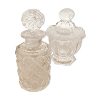 Lot of crystal bottles and jars