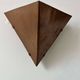 Pair of vintage geometric wall lights, patinated copper, France 1960
