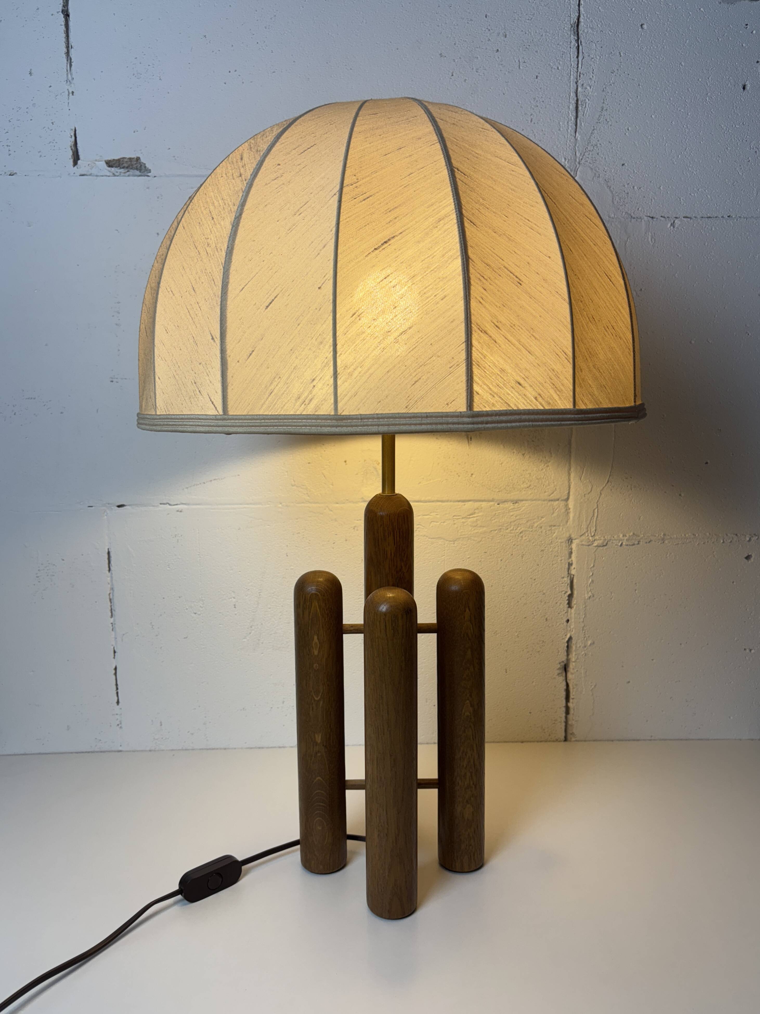 Midcentury organic sculptural architectural mushroom table lamp by Temde