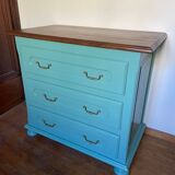 3-drawer chest of drawers in duck blue oak