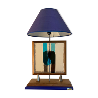 Italian designer accent lamp blue base