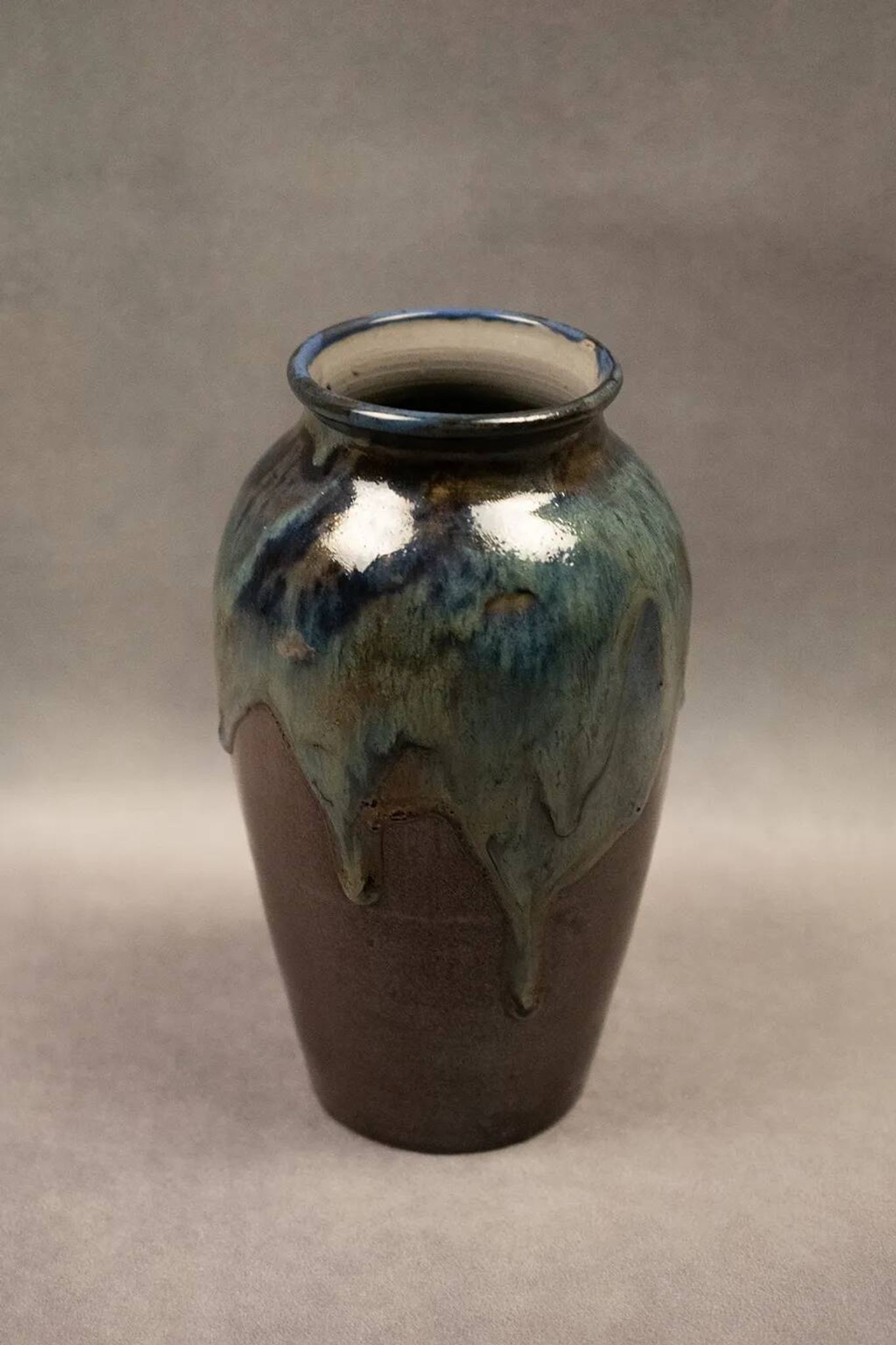 Glazed stoneware vase by Michel & Denise Pointu - Puisaye stoneware, 1950s