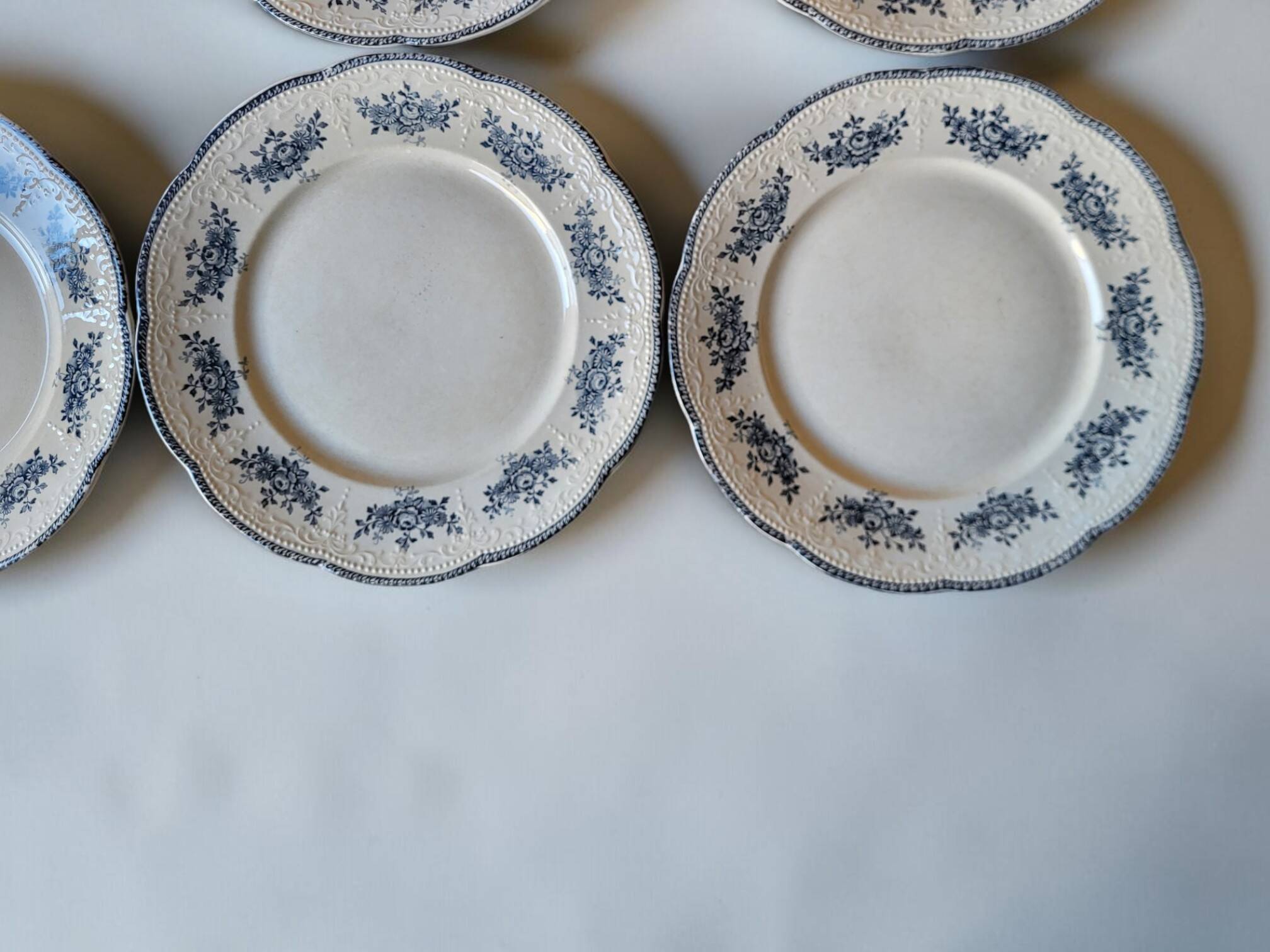 6 assiettes plates Badonviller modèle Richelieu