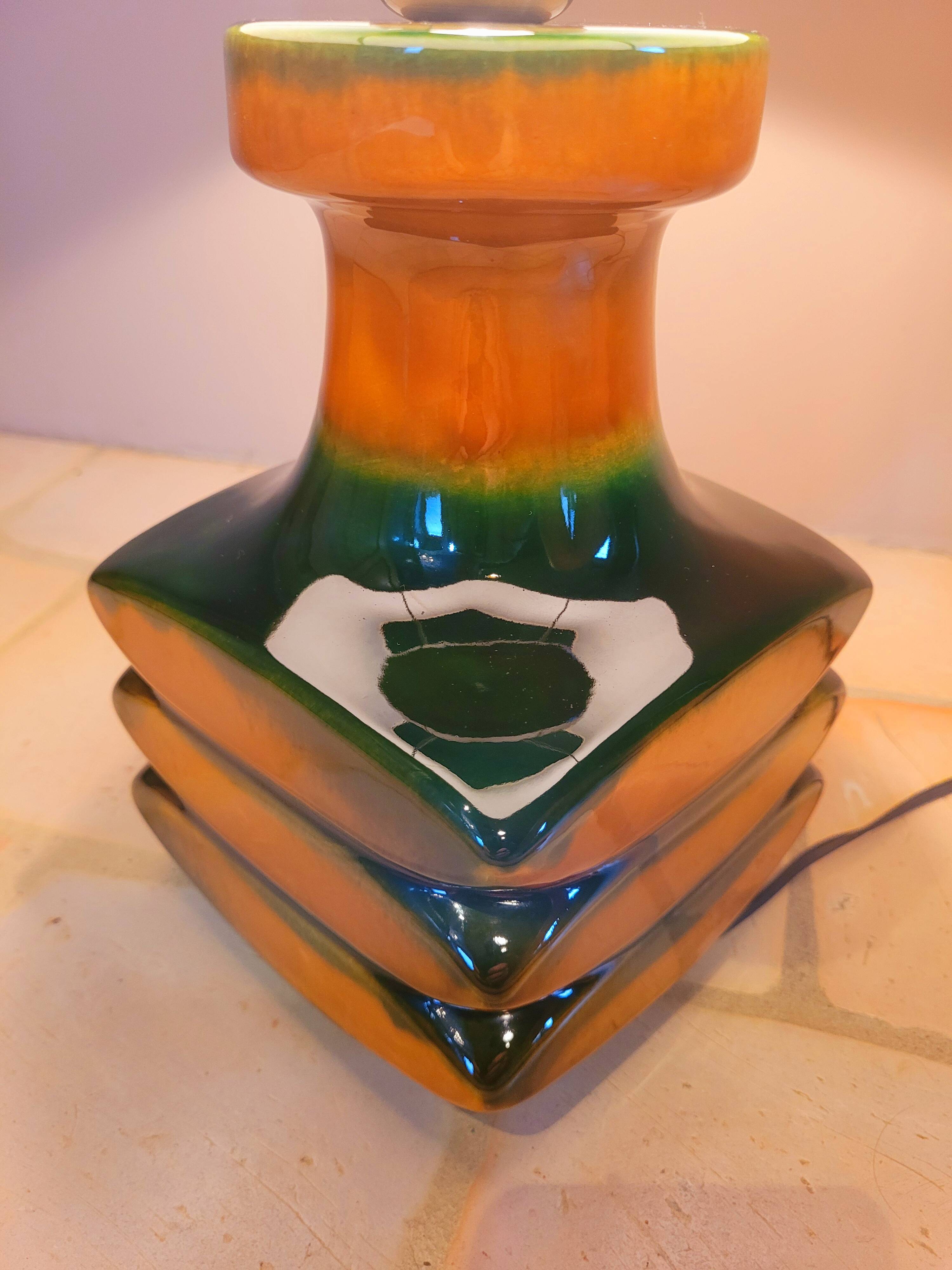 Old vintage design ceramic lamp from the 70s CARI ZALLONI for Steuler