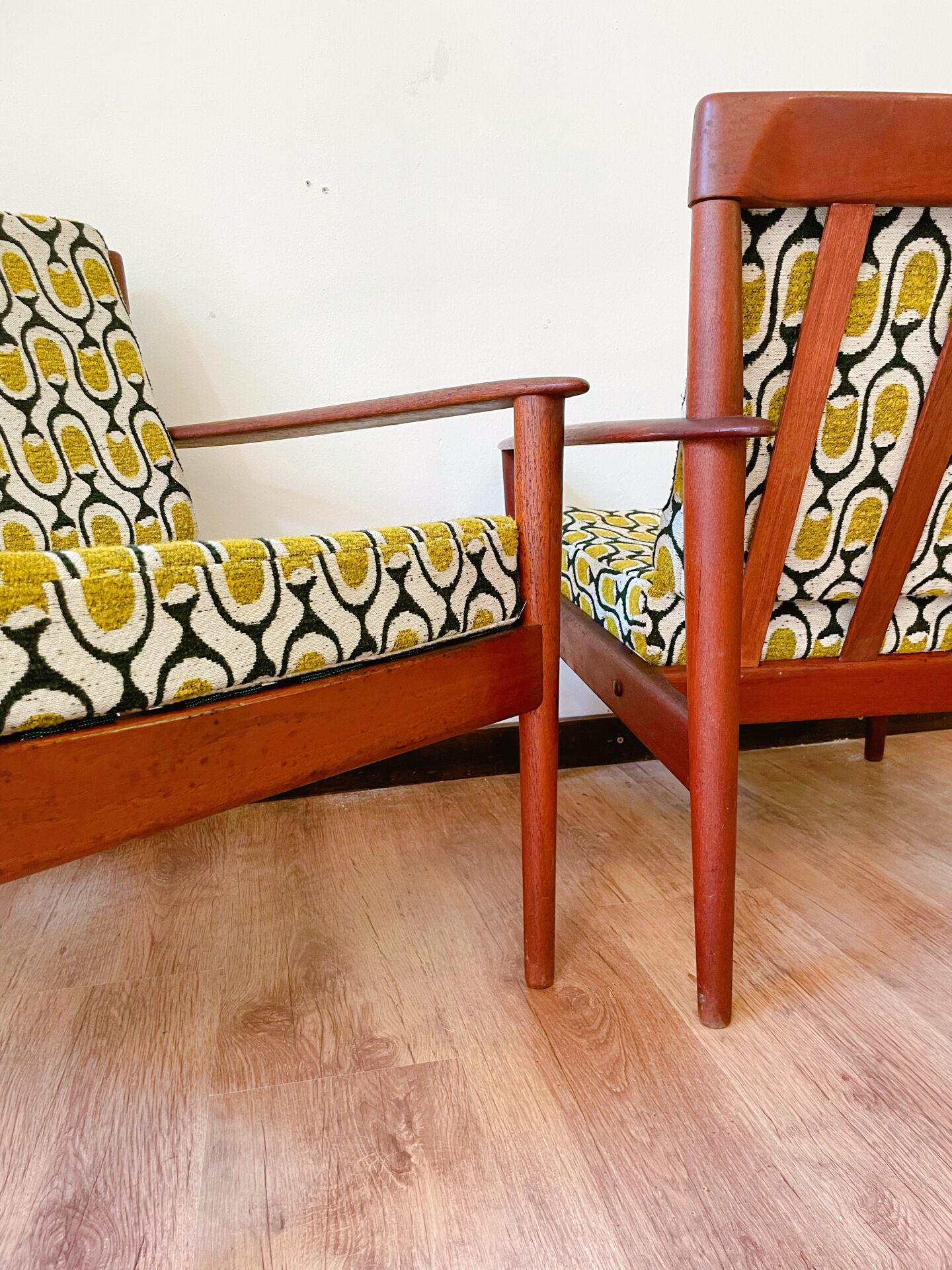 Restored vintage Scandinavian armchairs
