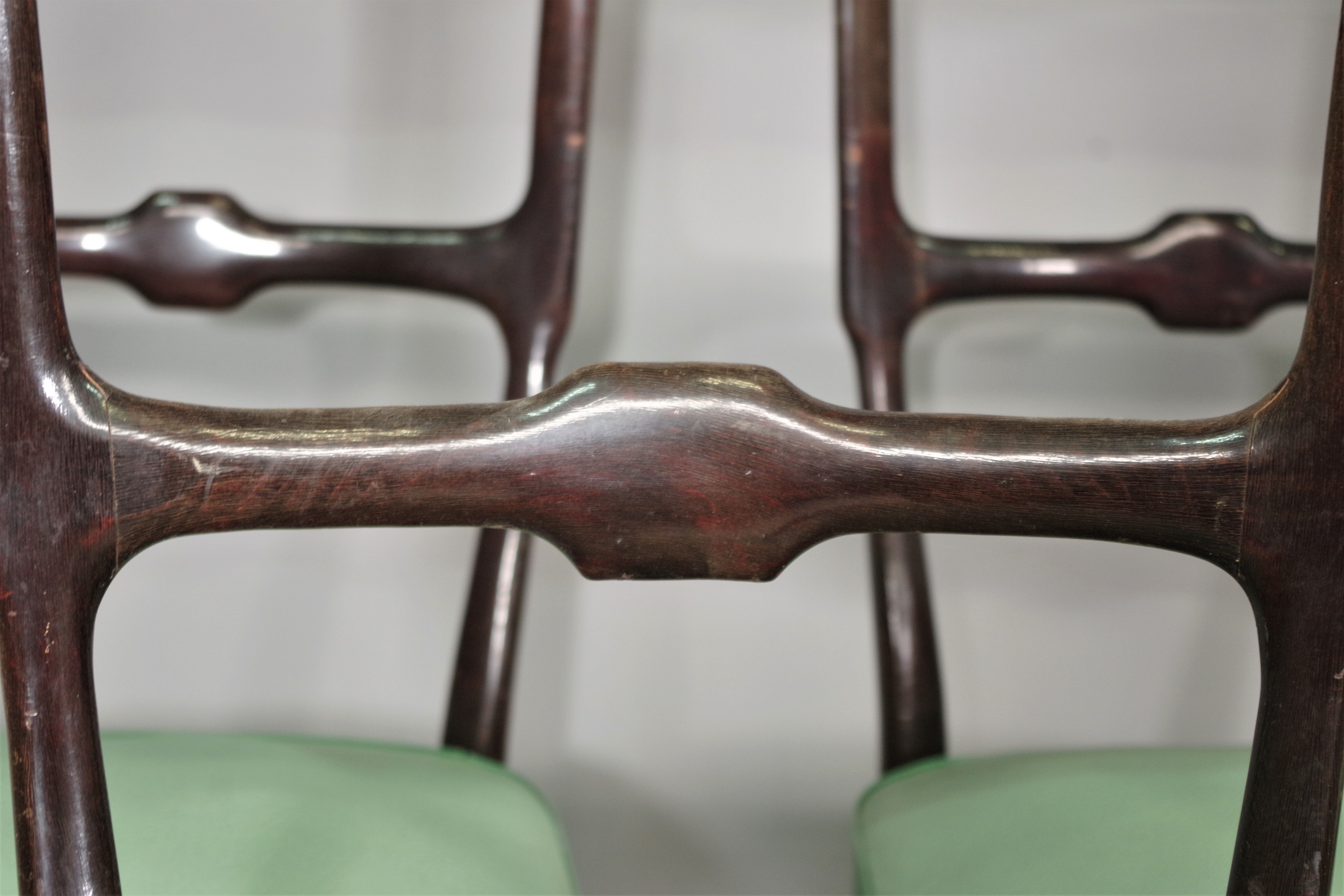 Set of 4 beech wood chairs from the 1950s