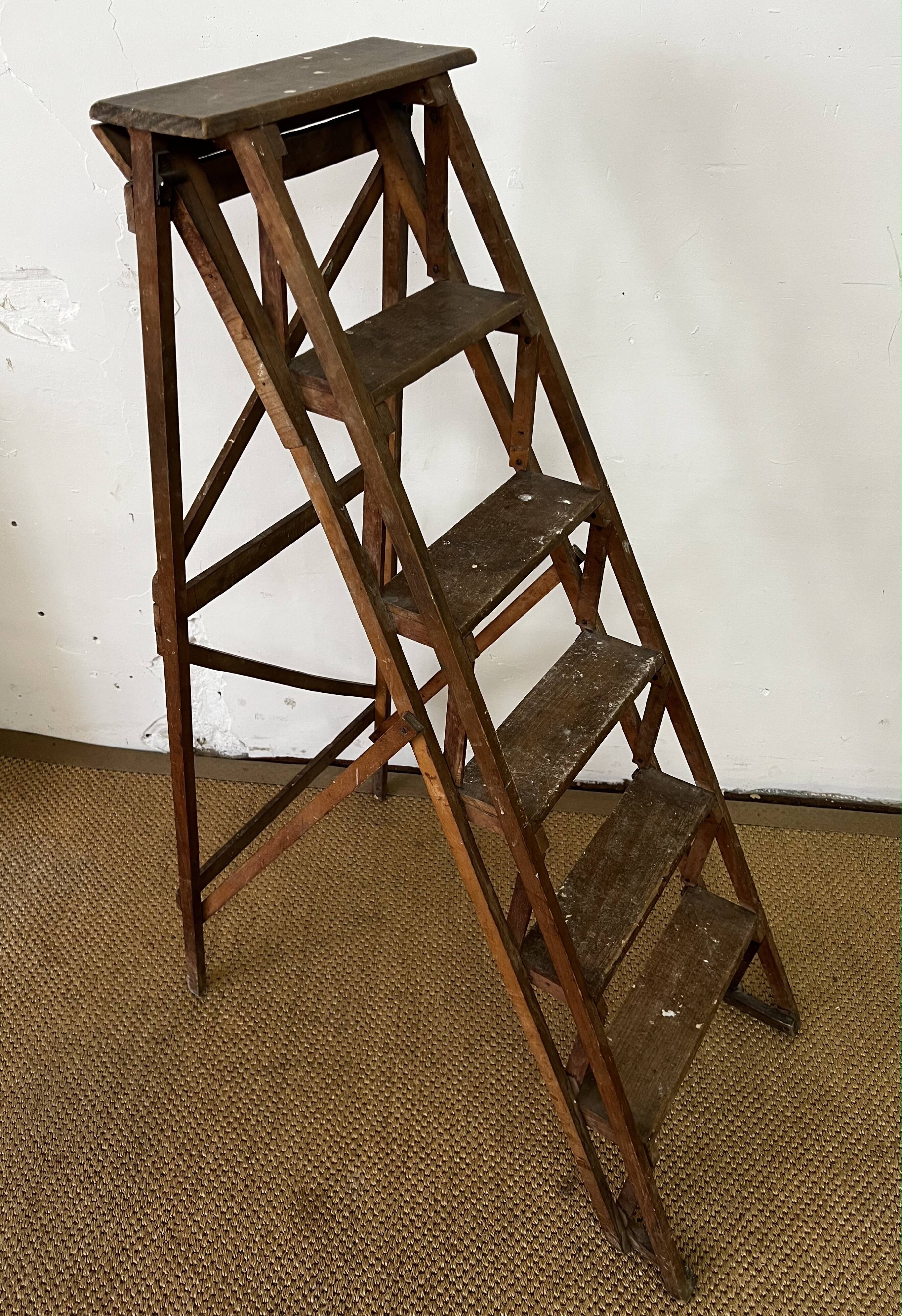 Vintage wooden stepladder