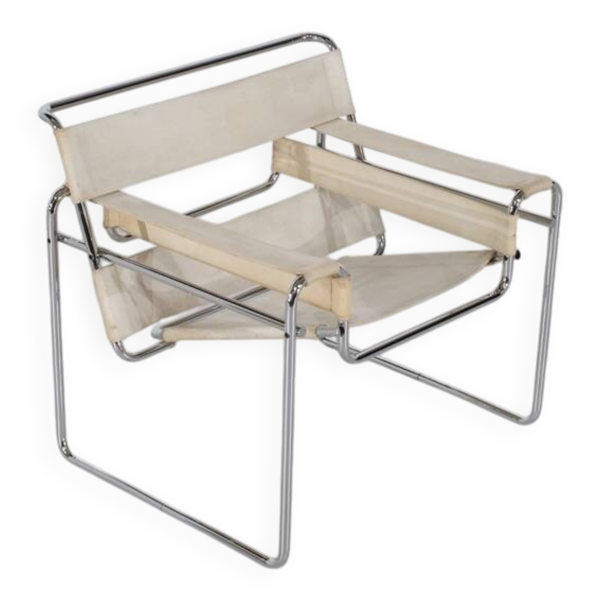 Fauteuil '' B3 Wassily '' en tissu par Marcel Breuer pour Gavina, années 1925